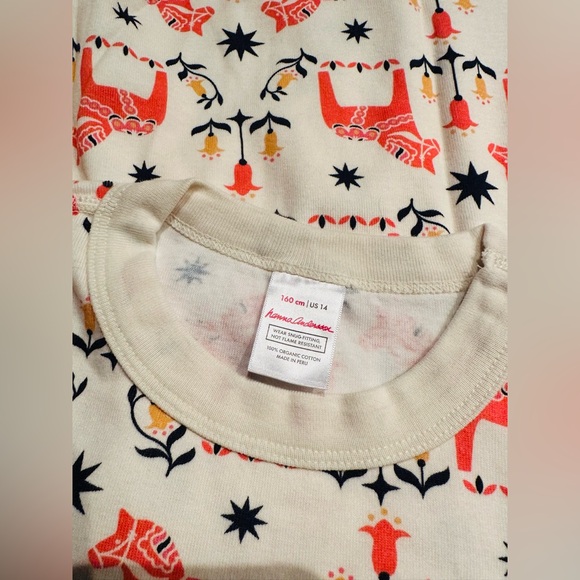 Hanna Andersson Dala Horse Long John Pajamas Size: 160 (14) - Picture 2 of 2